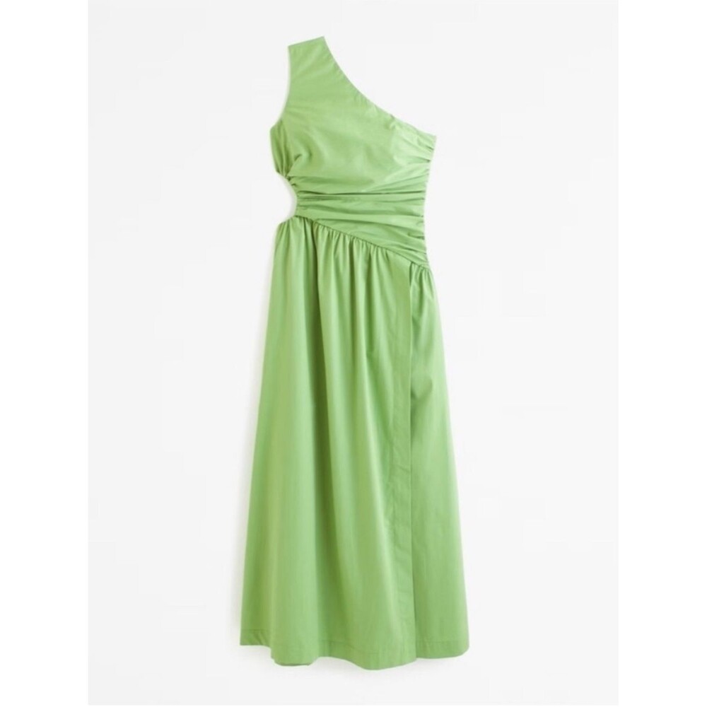 Abercrombie & Fitch NWOT Asymmetric One-Shoulder Green Maxi Pocket Dress
